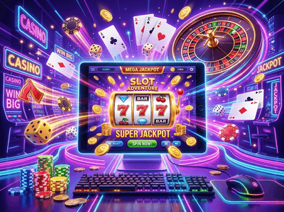 Visual mewah antarmuka slot PG King dengan efek cahaya biru neon